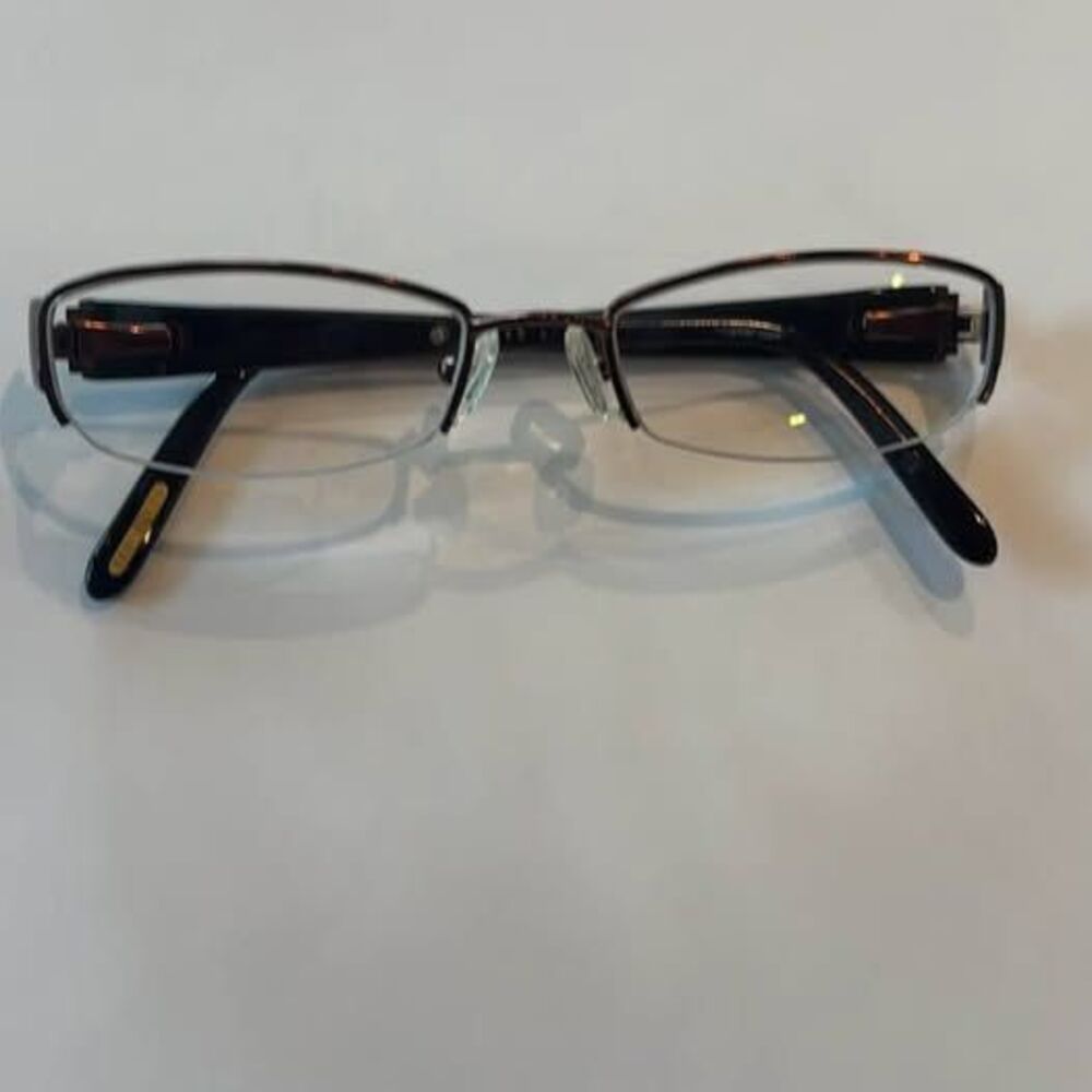 Ted Baker Designer Eyeglass Frames Semi-Rimless Half Rim Brown Tortoise Glasses